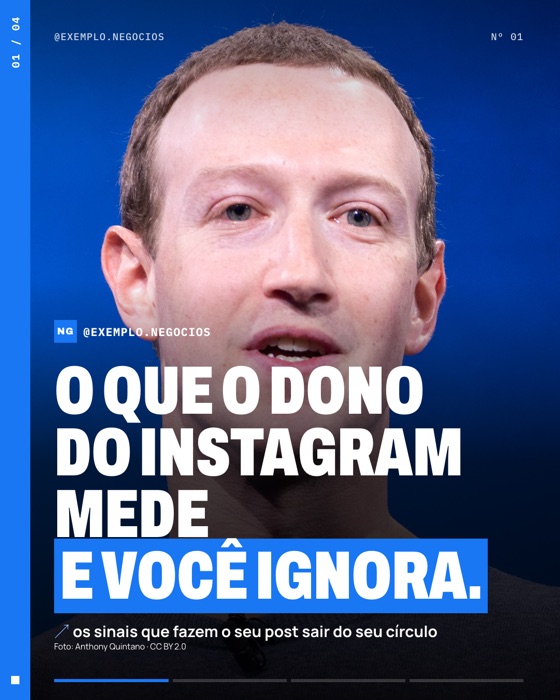 Capa de negócios com Zuckerberg, azul