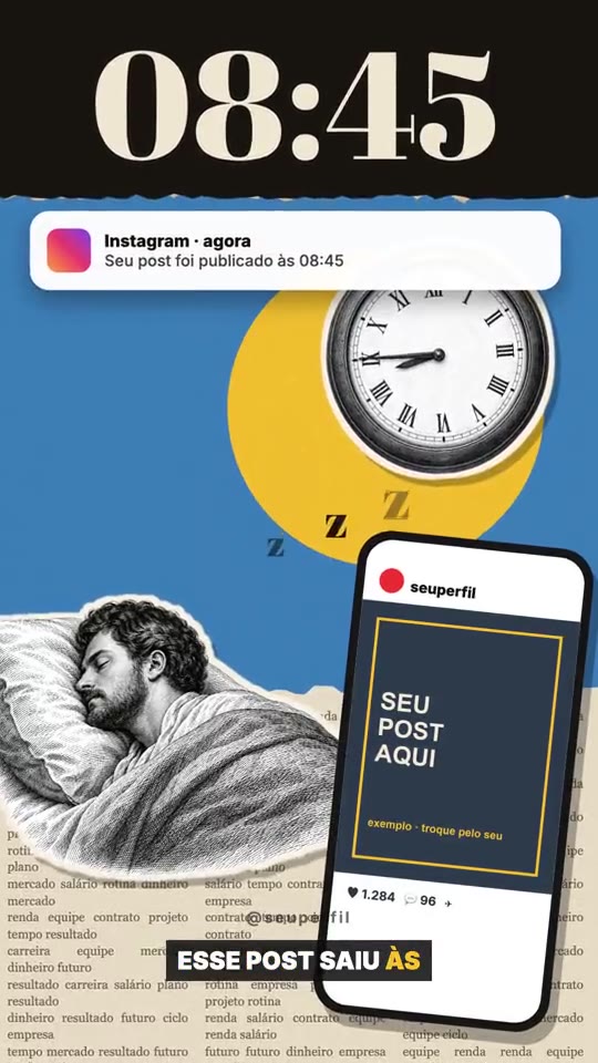 Reel no estilo colagem editorial, quadro 1